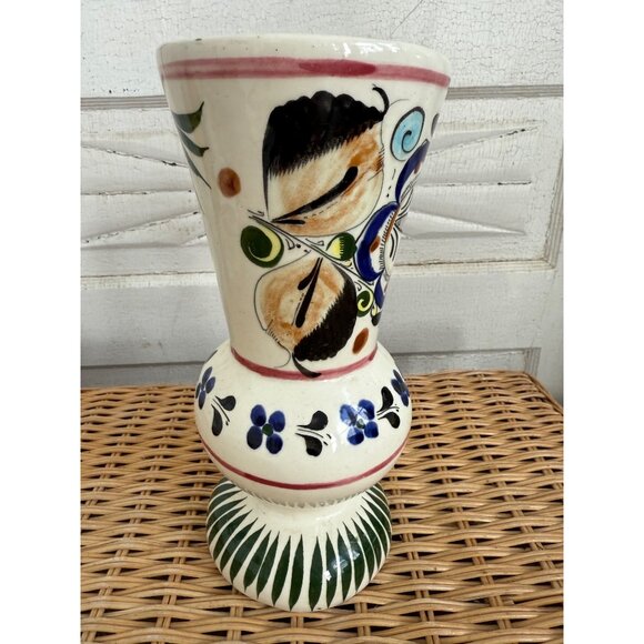 Vintage 70's Mexico Flower Vase Signed CE 9" Boho Decor - Picture 6 of 9